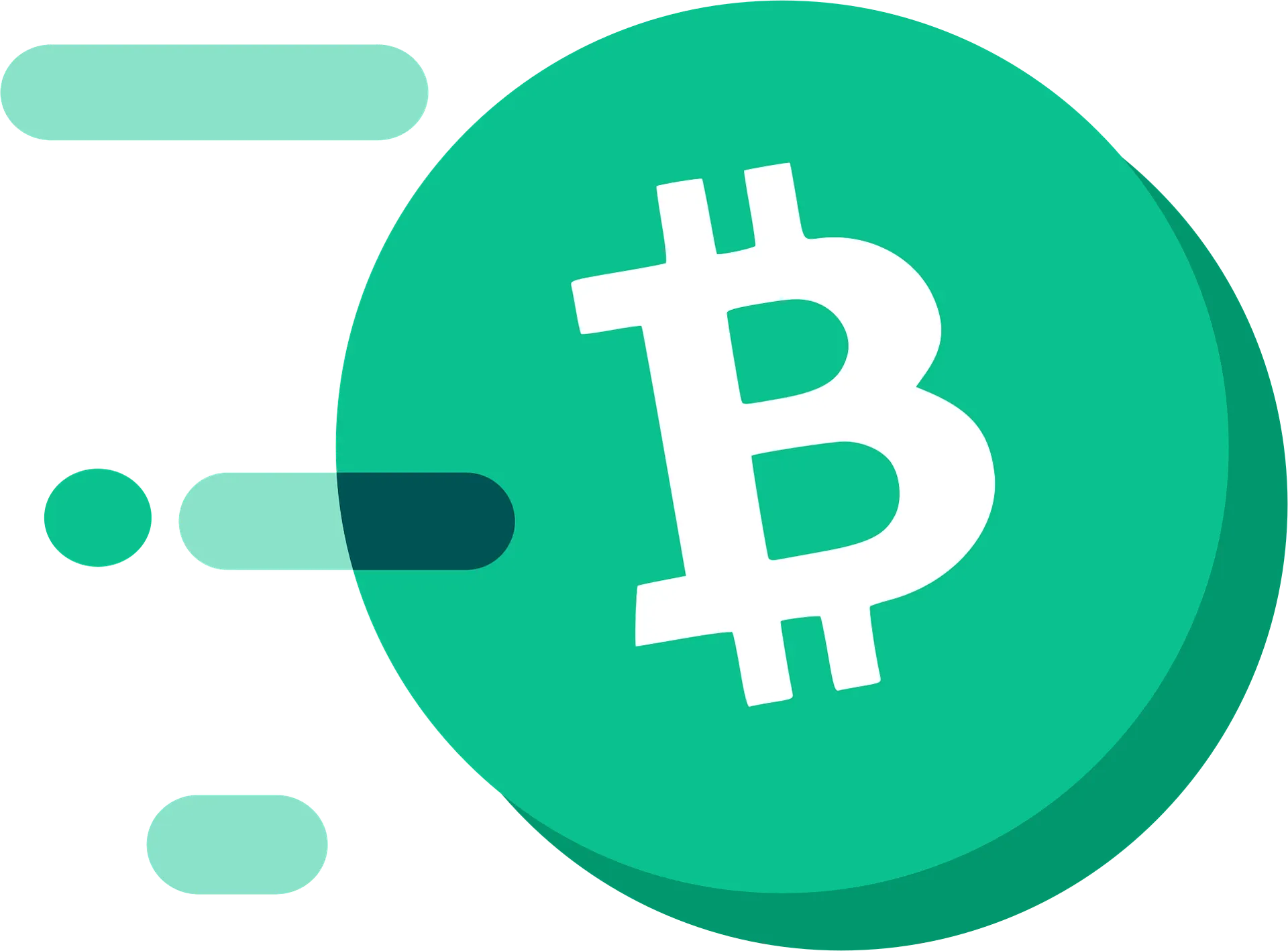 緑色の円に白いビットコインマークのアイコン
