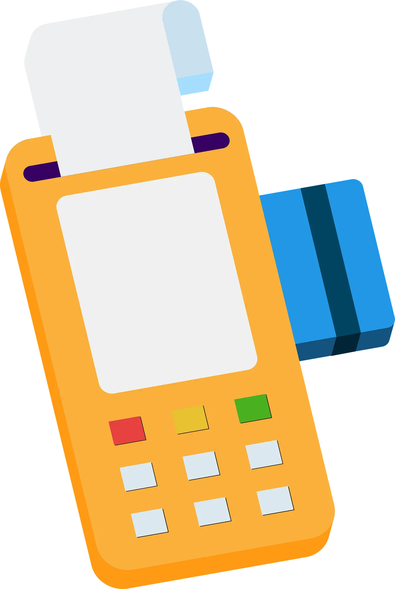 Card payment terminal with a card inserted