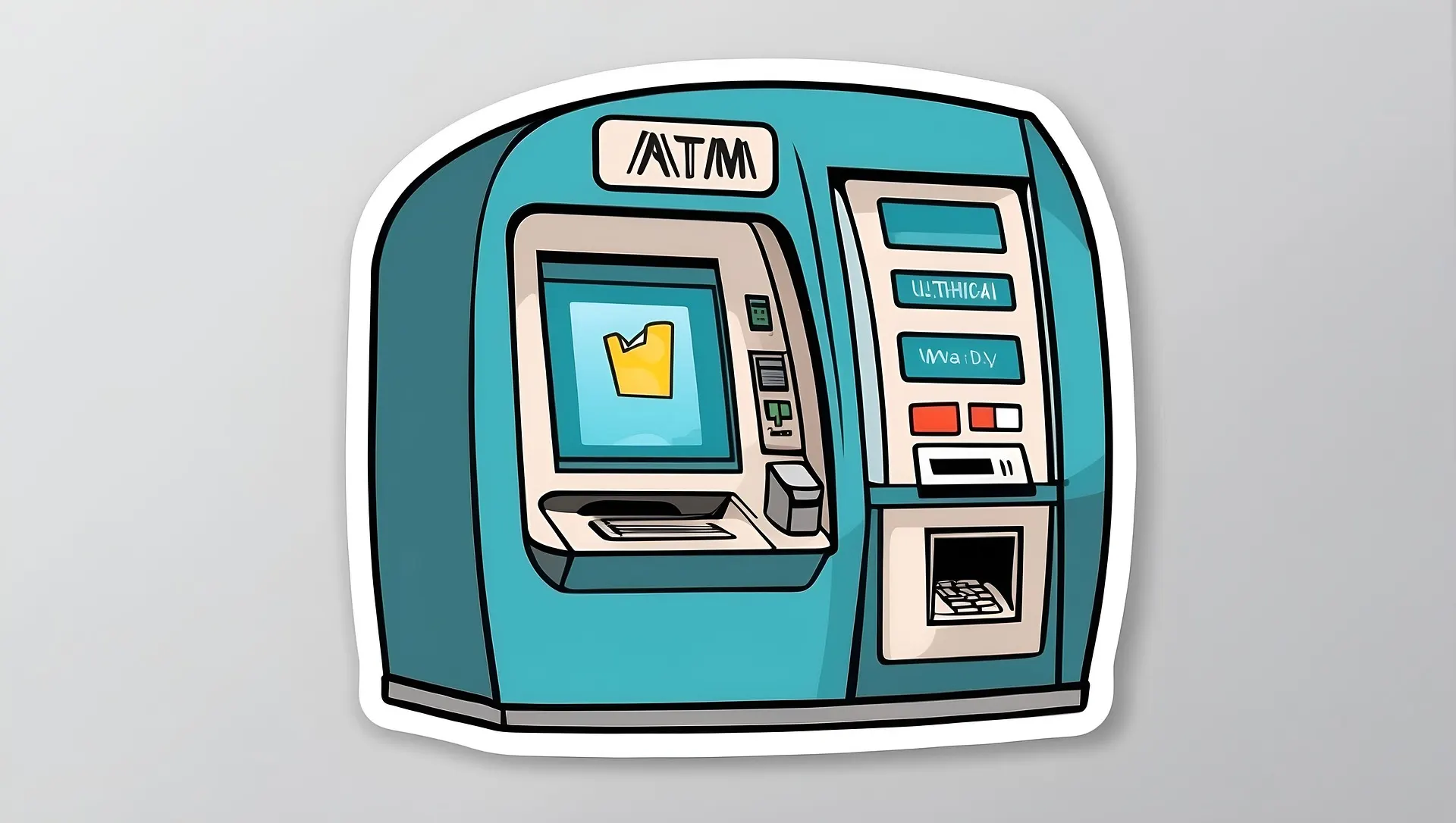 暗号資産ATMのステッカー風イラスト