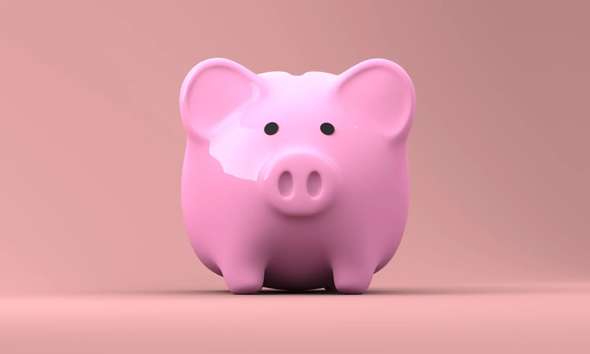 ピンクの豚の貯金箱