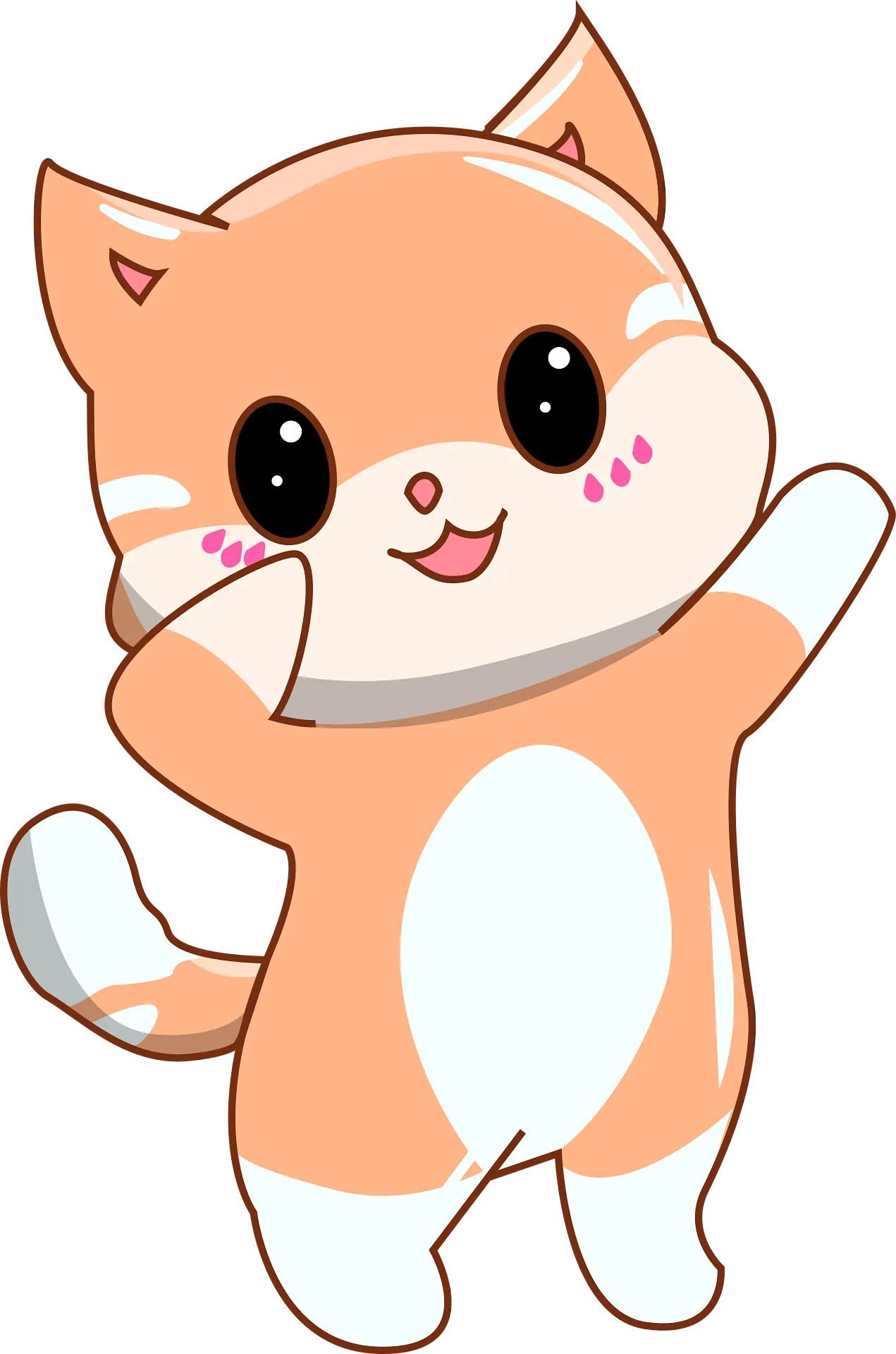 手を振る猫のキャラクター